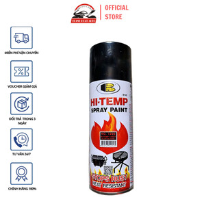 Chai xịt chống cháy, chịu nhiệt độ cao Bosny Hi-Temp Spray Paint màu đen mờ 1200/sơn pôxe máy, xeôtô