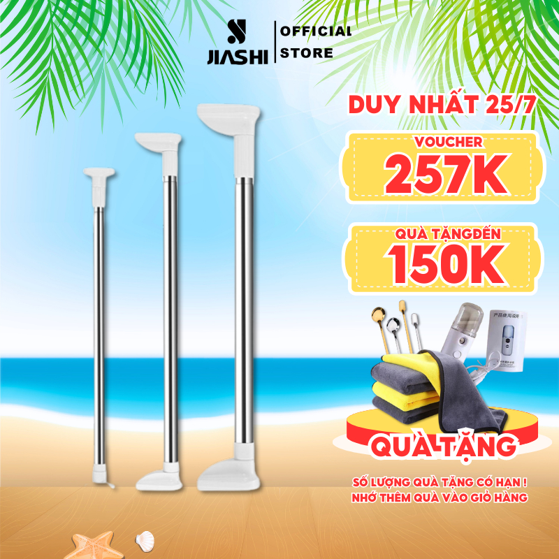 Thanh treo rèm đa năng thông minh JIASHI giá treo quần áo điều chỉnh độ dài inox 304 không gỉ không khoan tường TGT01