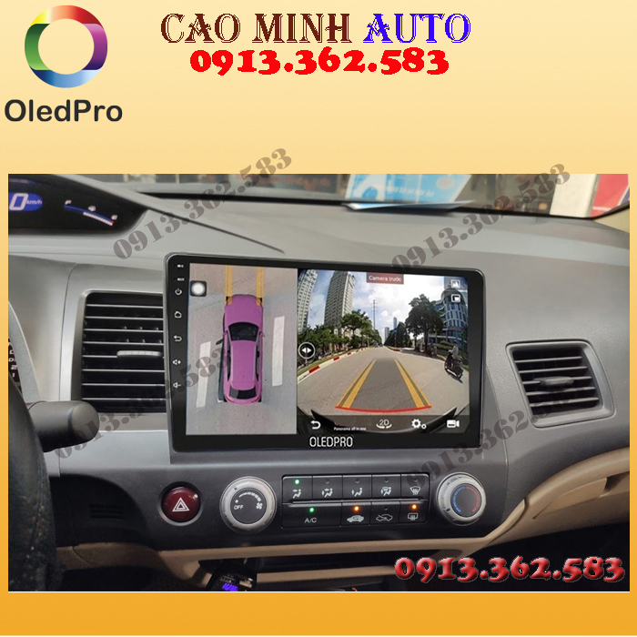 Bộ màn hình liền camera 360 OLED C8S cho xe HONDA CIVIC 2007-2012 -camera giám sát hành trình,thế giới đồ chơi xe hơi