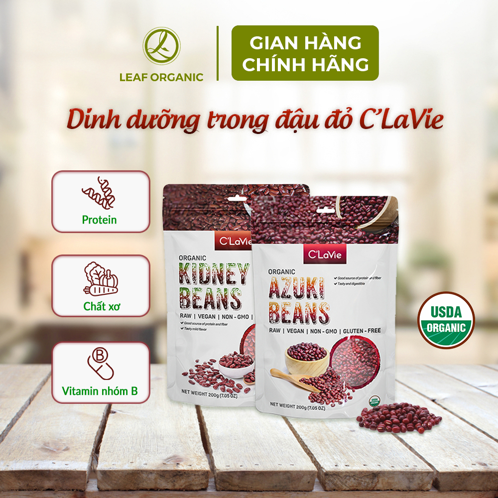 Đậu đỏ azuki, kidney hữu cơ C'LaVie 200g