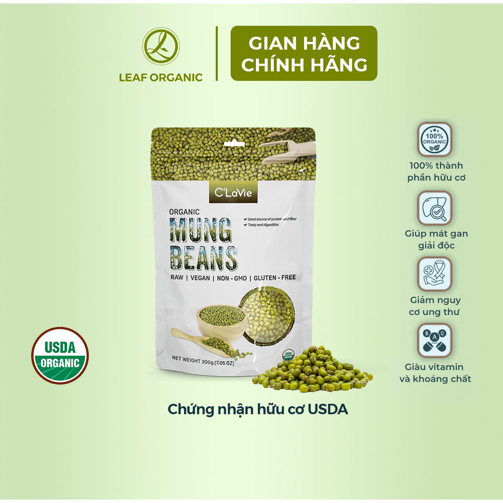 Đậu xanh hữu cơ C'LaVie 200g