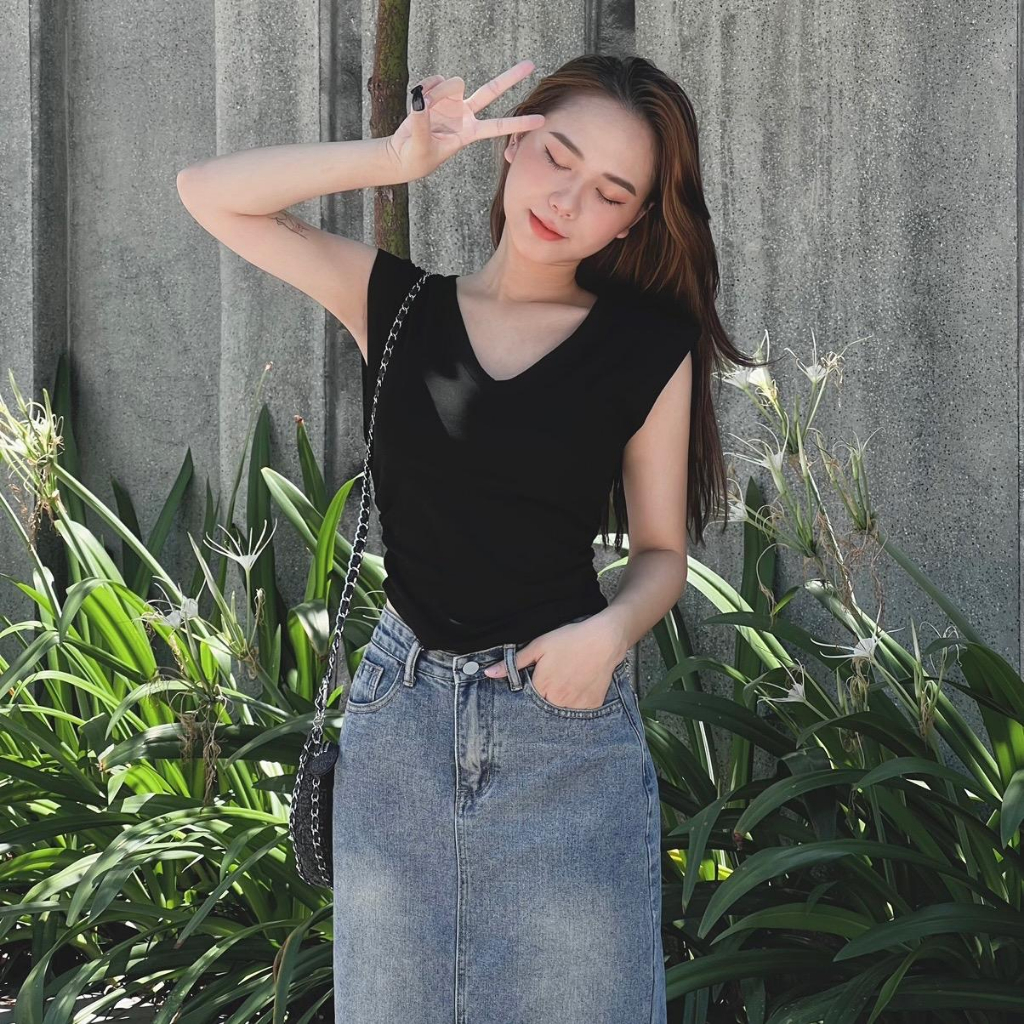 Áo Cổ Tim Vạt Bầu Dúm Eo Co Giãn Thoáng Mát