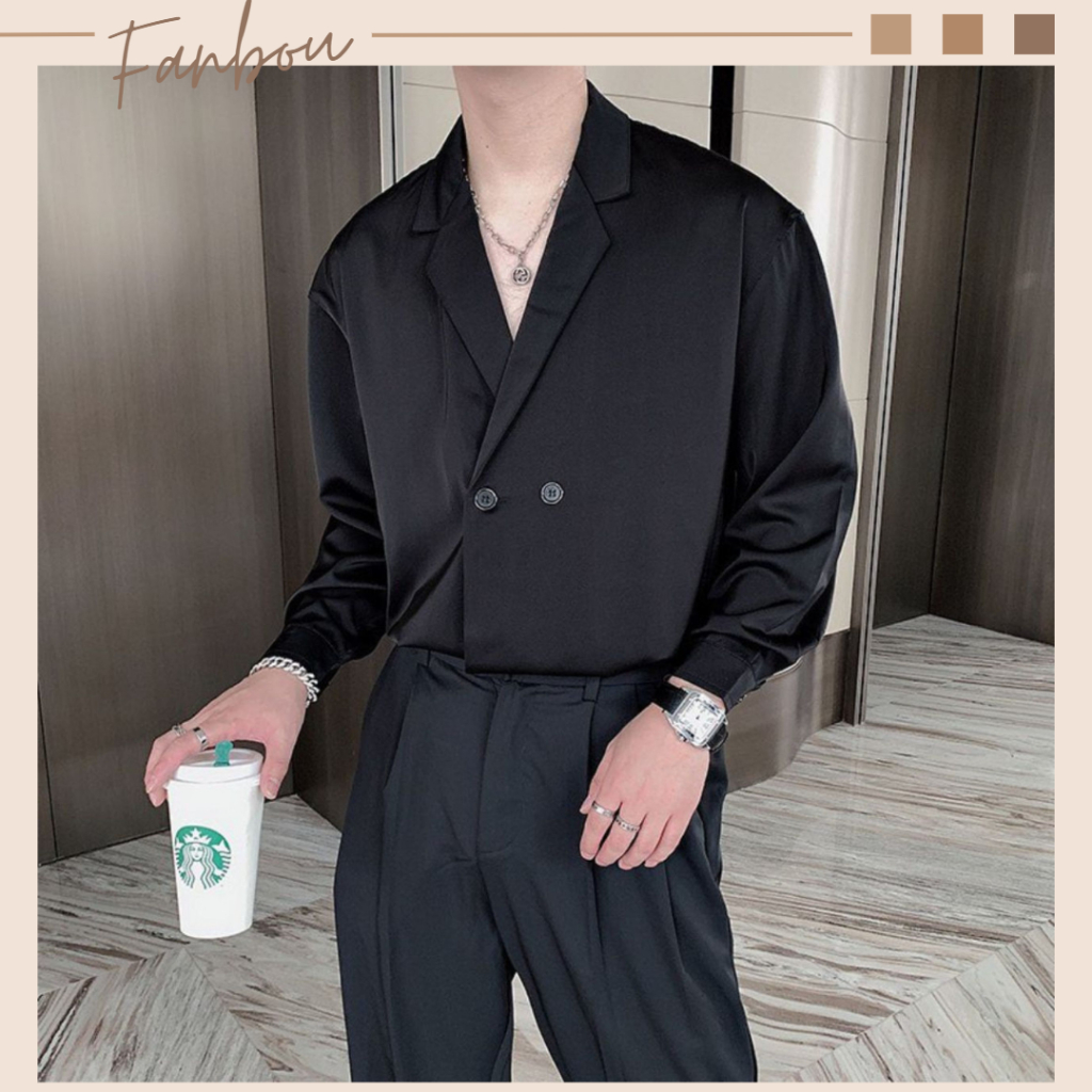 Áo Sơmi Nam Cổ giả Vest tay dài - FAN019 - FANBOU