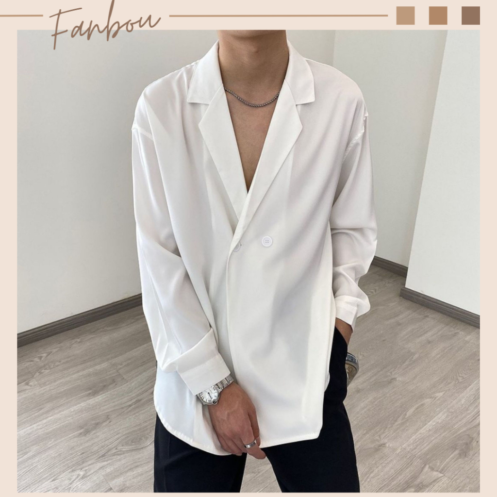 Áo Sơmi Nam Cổ giả Vest tay dài - FAN019 - FANBOU