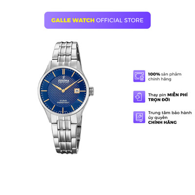 Đồng hồ nữ Festina Watch F20006/3 mặt kính Sapphire chống xước, chống nước 10 ATM, dây thép đeo tay cao cấp Thụy Sĩ