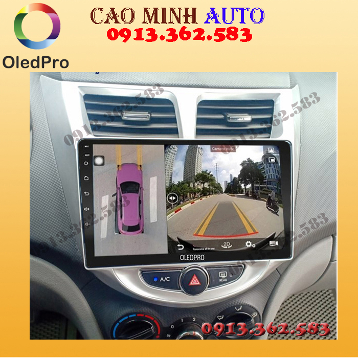 Bộ màn hình liền camera 360 OLED C8S cho xe HUYNDAI ACCENT 2011-2015 - giá màn hình android, phụ kiện nội thất ô tô