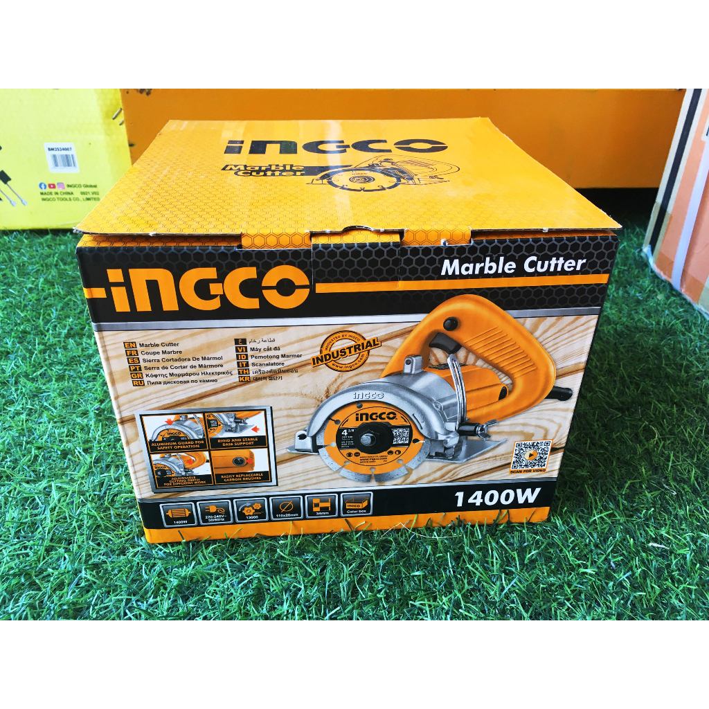 Máy cắt gạch cầm tay giá rẻ 1400W INGCO MC14008 tặng kèm đường kính lưỡi cắt 110mm x 20mm