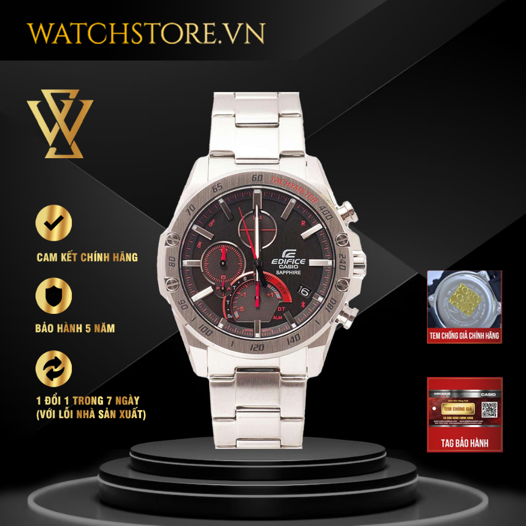 Đồng Hồ Quartz Nam Casio Edifice WATCHSTORE EQB-1000XD-1ADR Kính Sapphire 45.4mm, Dây Kim Loai, Vỏ Thép Không Gỉ Cao Cấp