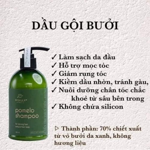 Dầu Gội Bưởi Cao Cấp ViJully  Kích Thích Mọc Tóc Làm Dài Tóc Phục Hồi Tóc Hư Tổn