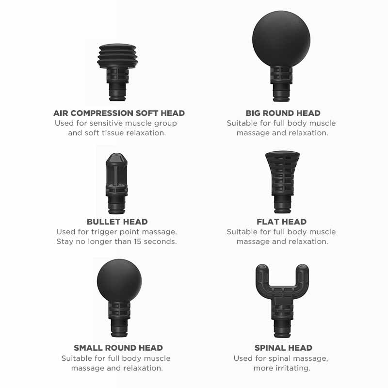 Máy Massage Cầm Tay Booster Lightsaber Máy Mát Xa Giảm Đau Cơ, Chế Độ Đánh Thông Minh Với 6 Đầu Thay Thế Tiện Lợi