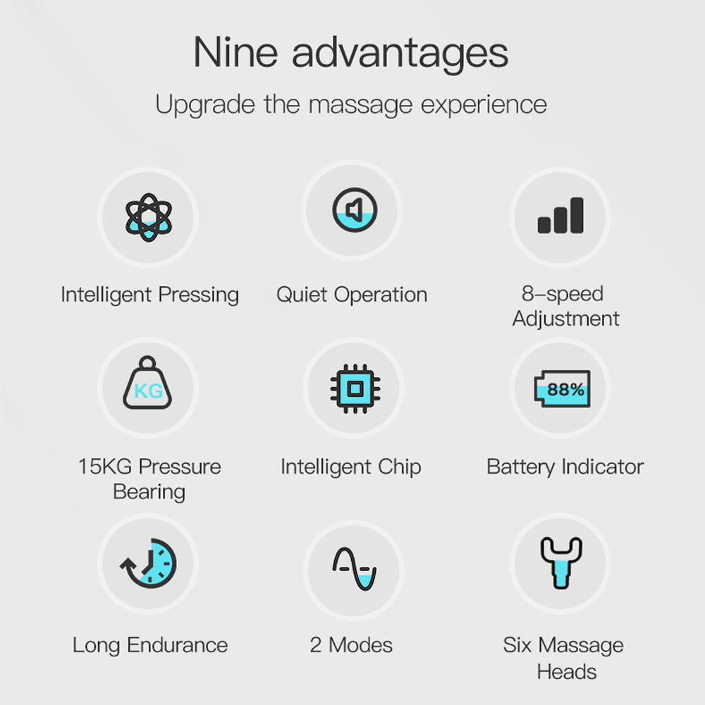 Máy Massage Cầm Tay Booster Lightsaber Máy Mát Xa Giảm Đau Cơ, Chế Độ Đánh Thông Minh Với 6 Đầu Thay Thế Tiện Lợi