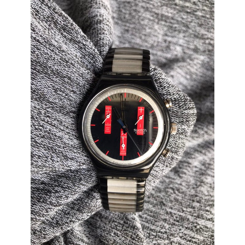 Đồng hồ nam swatch mặt 38mm 6kim chornograph dây chun