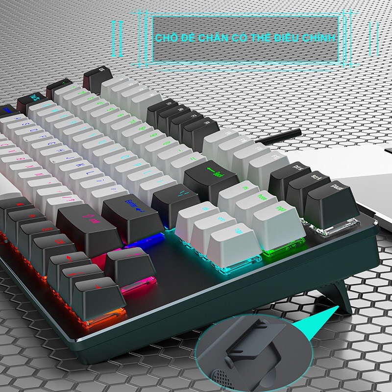 Bàn Phím Cơ Chơi Game Siêu Đỉnh K550 PRO NEW 2023 LED RGB Phím CƠ Gõ Siêu Đã