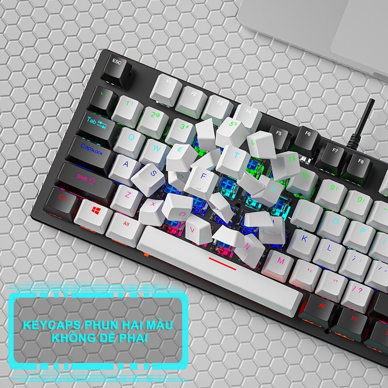 Bàn Phím Cơ Chơi Game Siêu Đỉnh K550 PRO NEW 2023 LED RGB Phím CƠ Gõ Siêu Đã