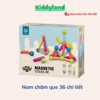 Đồ chơi Que từ tính tròn lắp ráp xếp hình khối nam châm MAGNETIC STICKS 36 chi tiết