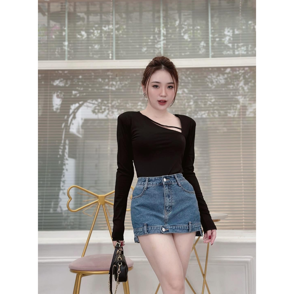 Áo Thun Tay Dài Cổ Chữ V Chéo Freesize ND691 Nga Tây Boutique