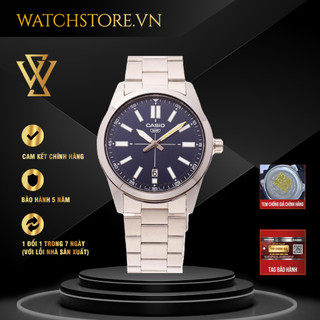 Đồng hồ quartz nam casio watchstore mtp-vd02d-2eudf thiết kế kính khoáng 41mm, dây kim loại, vỏ thép không gỉ