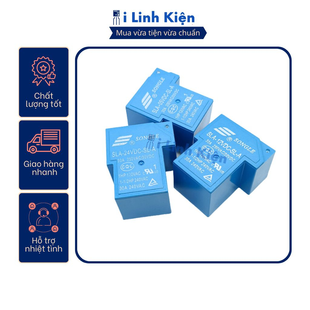 Relay 4 chân 12V 30A SLA-12VDC-SLA T90 chính hãng chất lượng tốt.
