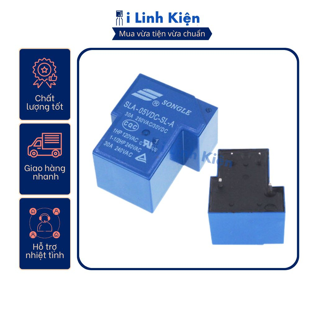 Relay 4 chân 12V 30A SLA-12VDC-SLA T90 chính hãng chất lượng tốt.