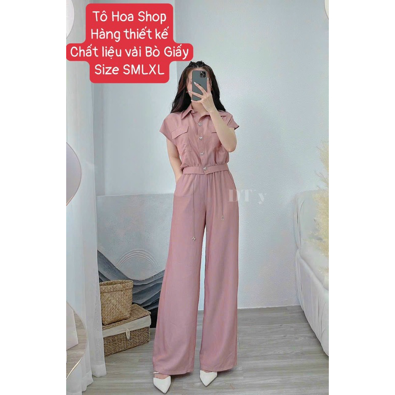 Bộ đồ nữ.sét thể thao cổ bẻ gài cúc đồ ngủ tay cộc quần suông chất vải bò giấy hàng thiết kế Size SMLXL,tohoa _shop