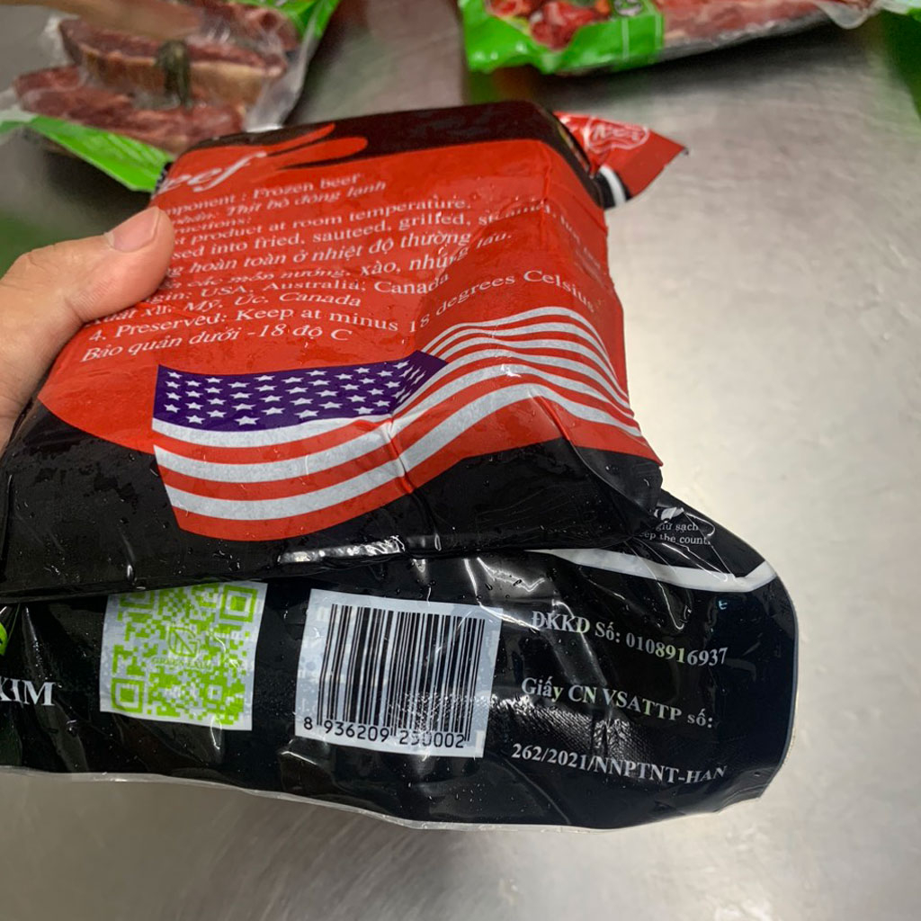 Ba chỉ bò Mỹ Excel Green Meat thái cuộn 500g