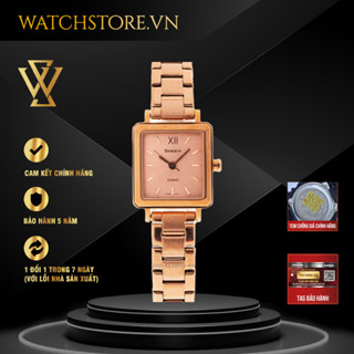 Đồng Hồ Quartz Nữ Casio Sheen WATCHSTORE SHE-4538PG-4AUDF Thiết Kế Kính Sapphire 22mm, Dây Kim Loại, Vỏ Thép Không Gỉ