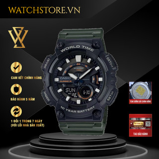 Đồng hồ quartz nam casio watchstore aeq-110w-1a3vdf thiết kế mặt kính nhựa 46.6 mm, dây nhựa và vỏ nhựa
