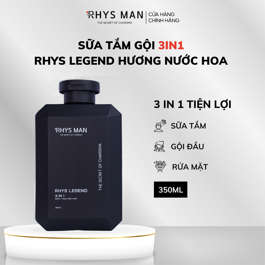 Sữa tắm gội nam RHYS MAN hương nước hoa 3 in 1 Rhys Legend 350ml