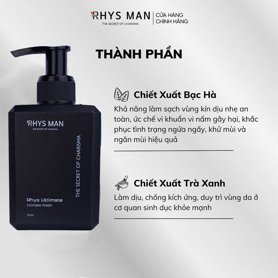 Dung dịch vệ sinh nam giới RHYS MAN hương bạc hà Rhys Ultimate 100ml
