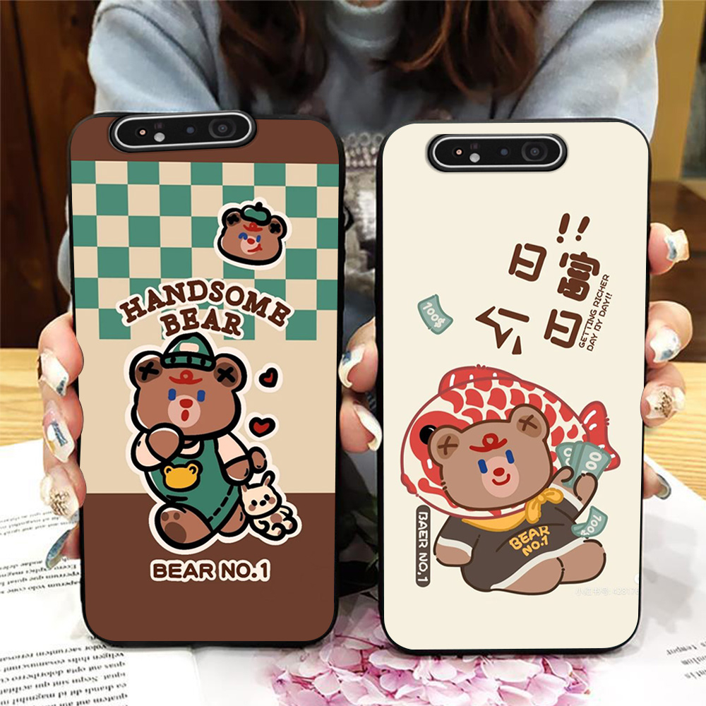 Ốp lưng Samsung a80 in hình con gấu cute