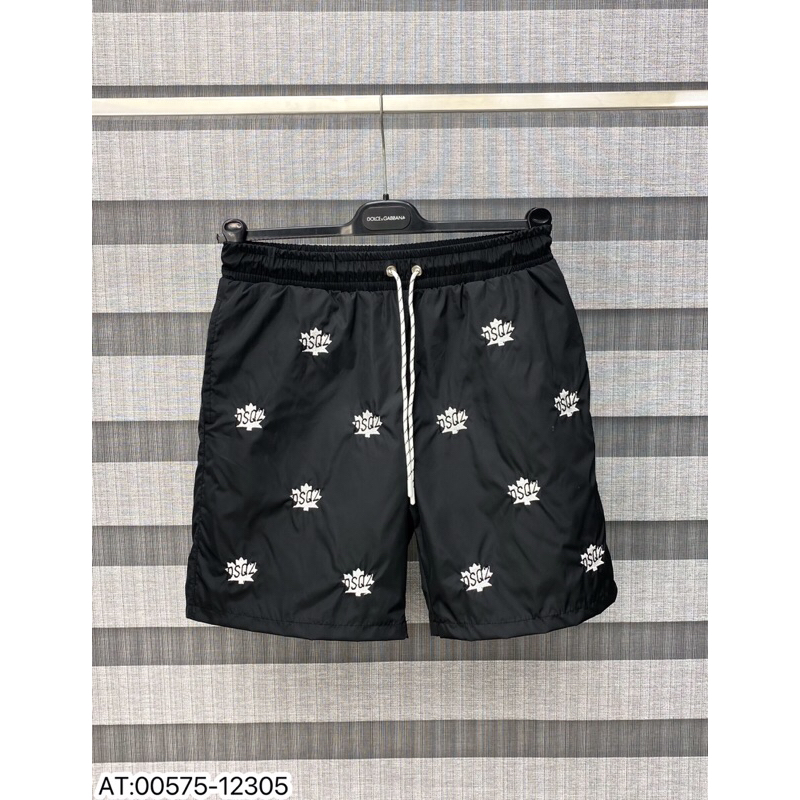 Quần short gió thêu quả chuối dsq2 cạp chun có dây rút,quần gió nam thêu lá cây dsq2 2 lớp lót vải lưới bên trong