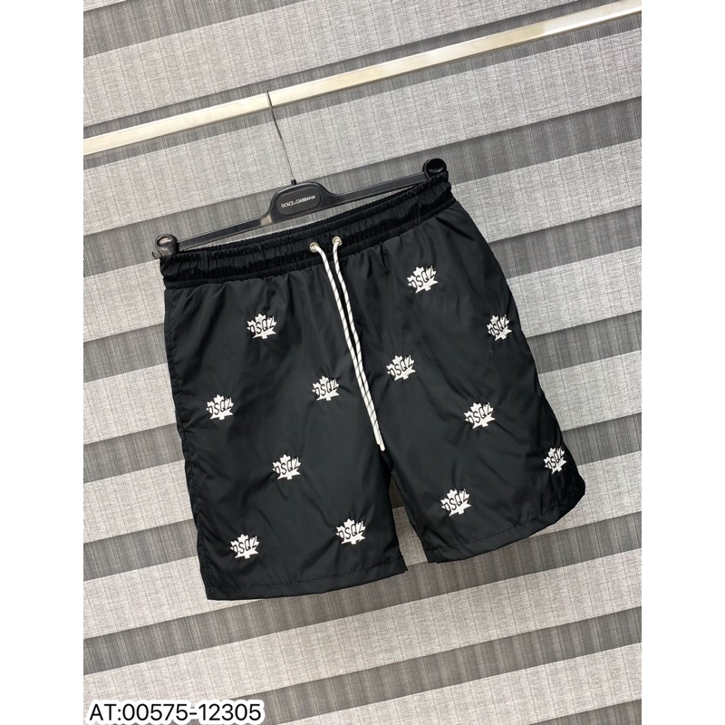 Quần short gió thêu quả chuối dsq2 cạp chun có dây rút,quần gió nam thêu lá cây dsq2 2 lớp lót vải lưới bên trong