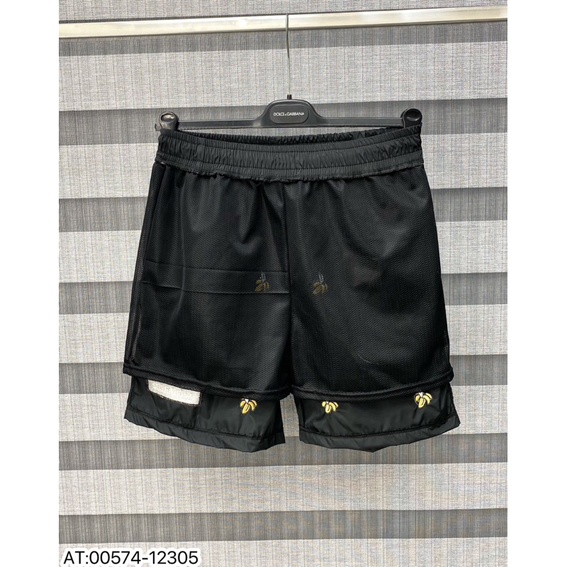 Quần short gió thêu quả chuối dsq2 cạp chun có dây rút,quần gió nam thêu lá cây dsq2 2 lớp lót vải lưới bên trong