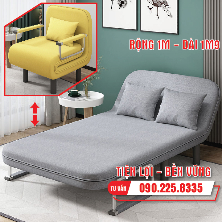 Ghế sofa giường đơn 3 khúc gấp gọn, Sofa giường gấp gọn giá rẻ