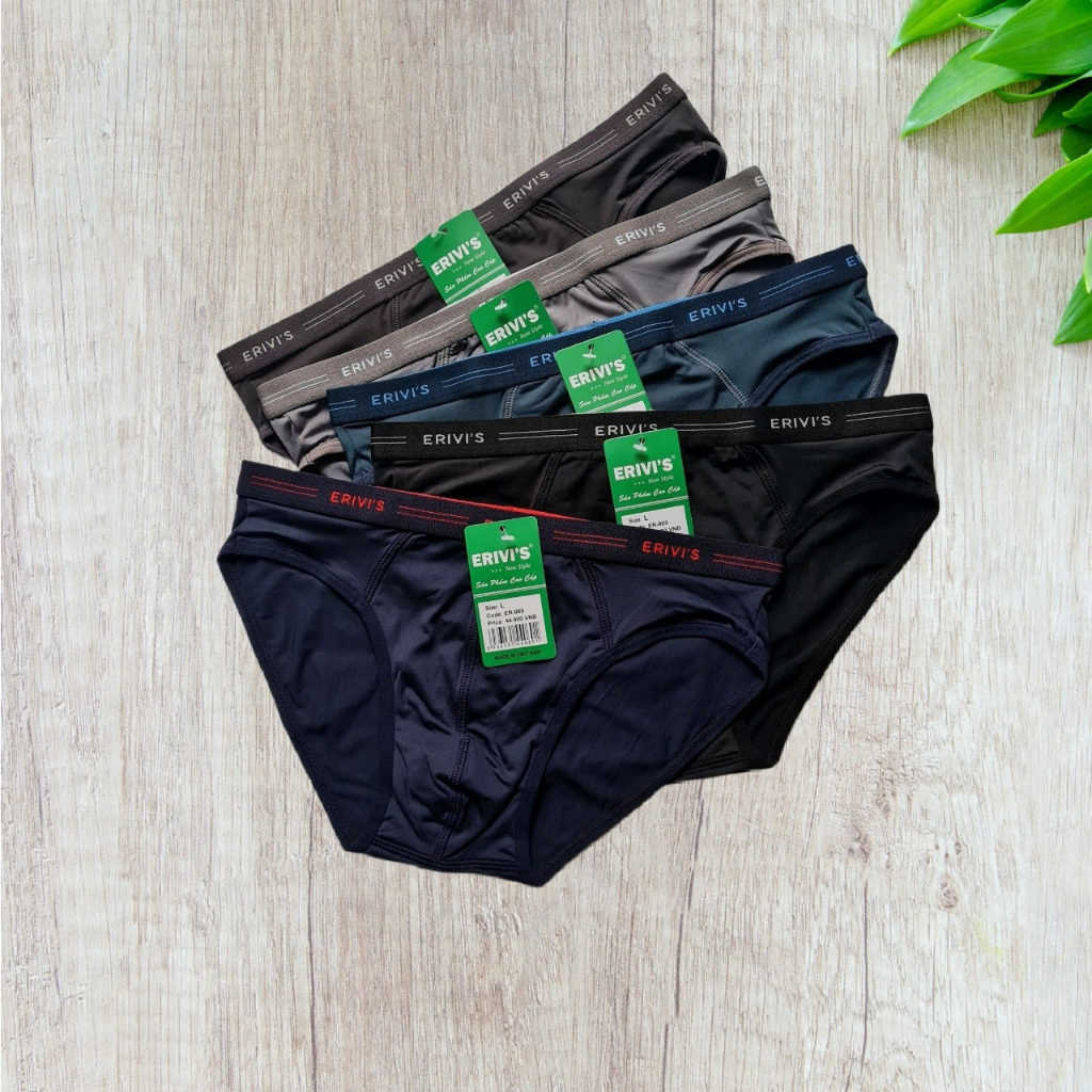 Bộ 5 Quần lót nam ERIVIS lưng nhỏ - Thun lạnh cao cấp ER-060