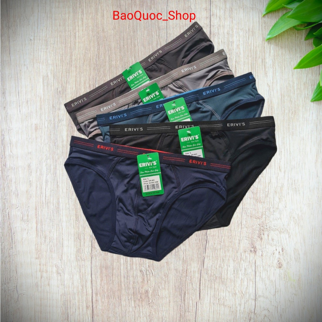 Bộ 5 Quần lót nam ERIVIS lưng nhỏ - Thun lạnh cao cấp ER-060