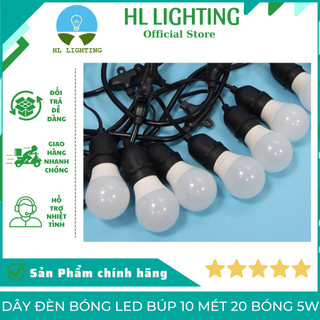 Dây đèn bóng led búp 10 mét 20 bóng 5w, đèn trang trí hl lighting