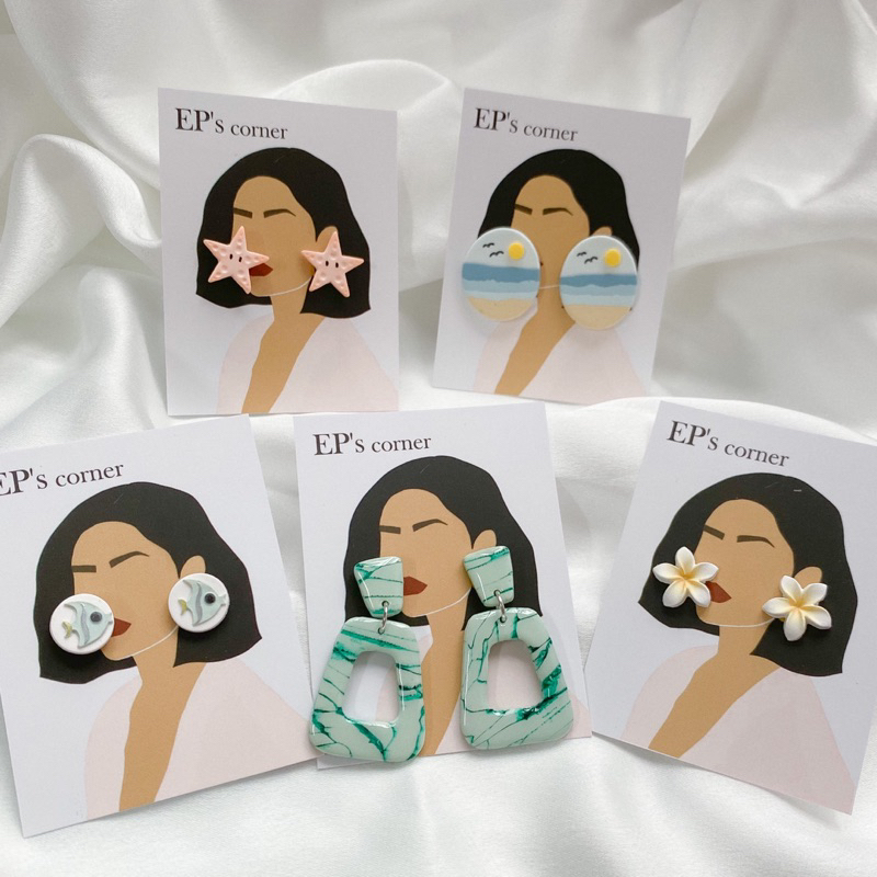 Khuyên tai đất sét nung Polymer Clay