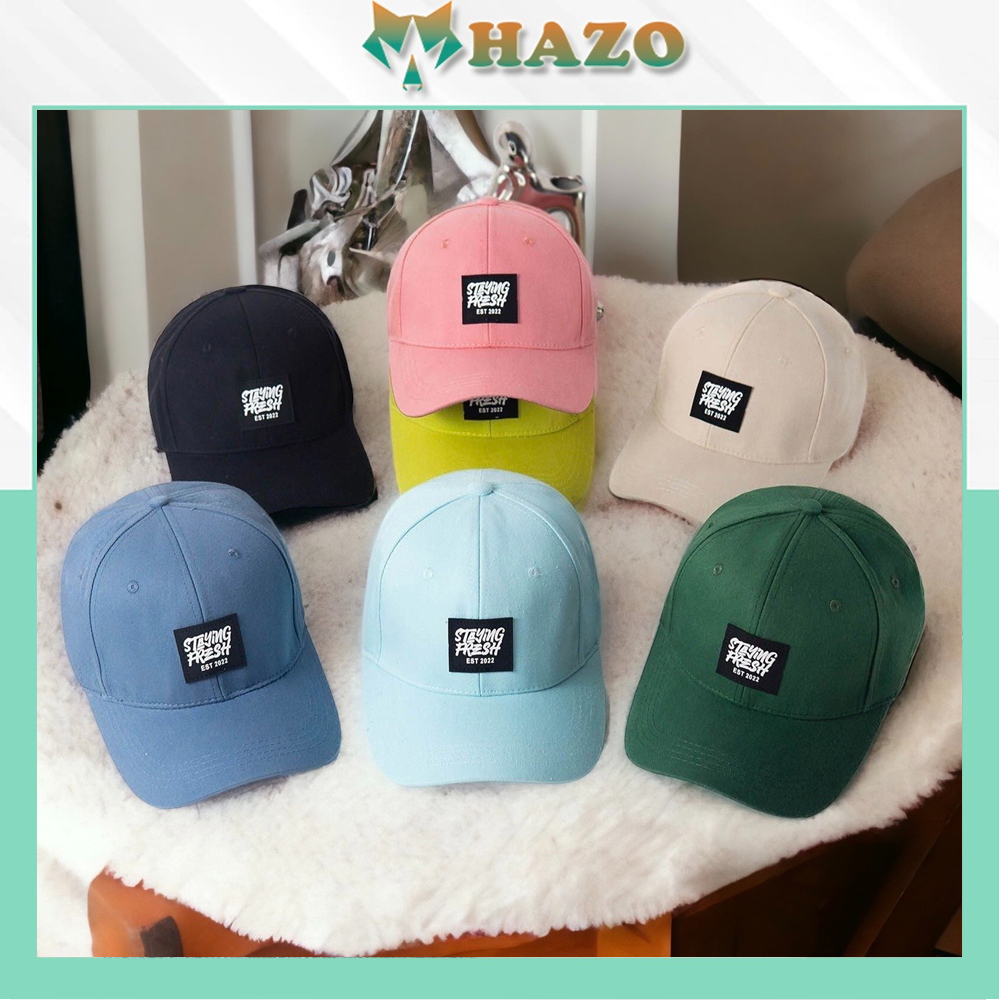 Mũ Lưỡi Trai Nón Kết Nhung Cao Cấp Thêu Chữ Staying Fresh 474 Phong Cách Ulzzang Form Unisex Nam Nữ - Hazo