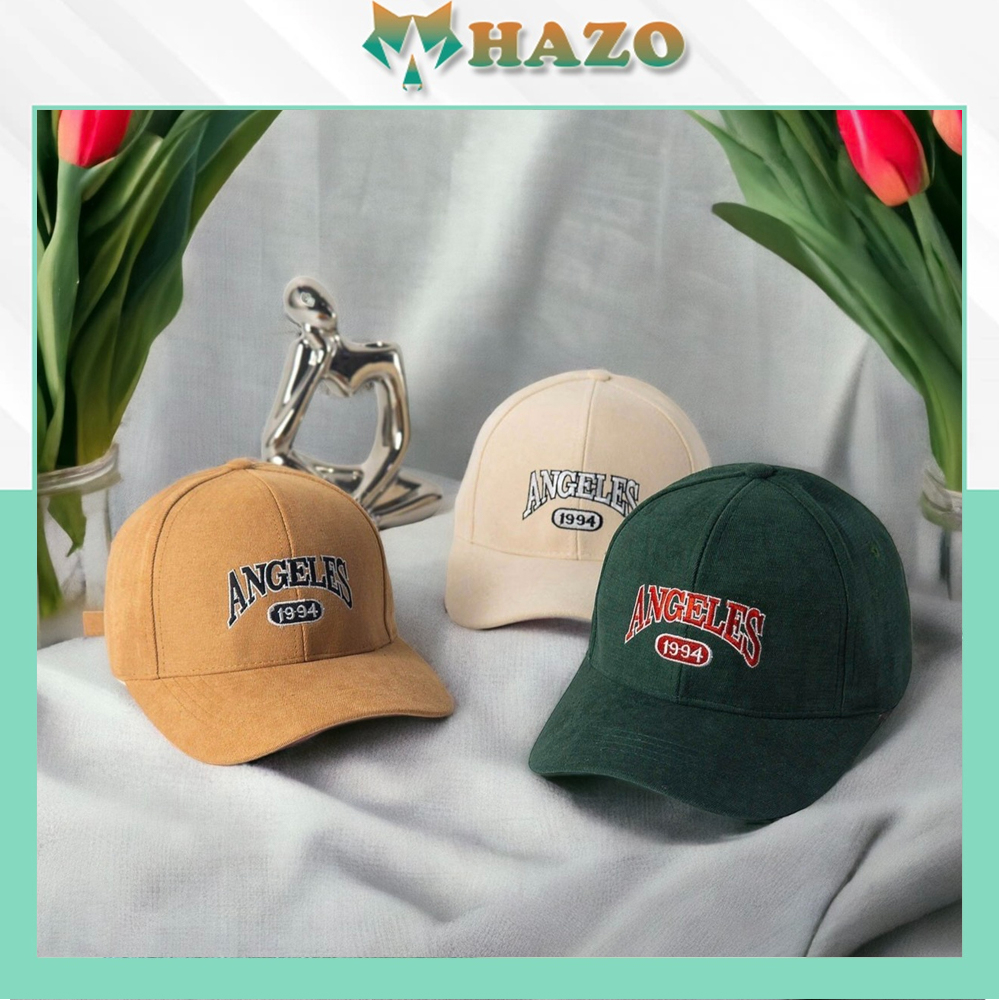 Mũ Lưỡi Trai Nón Kết Nhung Cao Cấp Thêu Chữ Angeles 479 Phong Cách Ulzzang Form Unisex Nam Nữ - Hazo