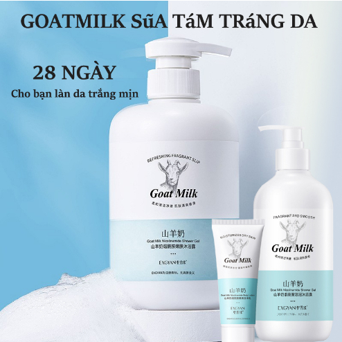 sữa tắm sữa dê làm trắng da 800ml/500ml dưỡng ẩm làm đều màu da lưu hương lâu mềm mịn toàn thân