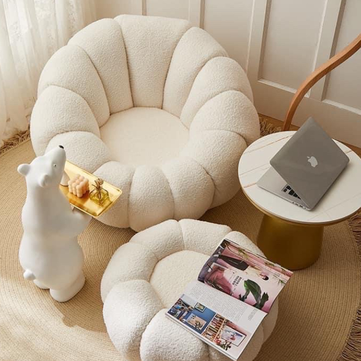 Ghế sofa tựa lưng thư giãn thoải mái, hình bông hoa
