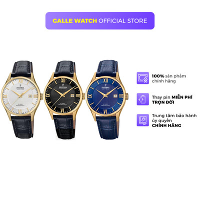 Đồng hồ nam Festina Watch F20010 mặt kính Sapphire chống xước, chống nước 10 ATM, dây da đeo tay cao cấp chính hãng