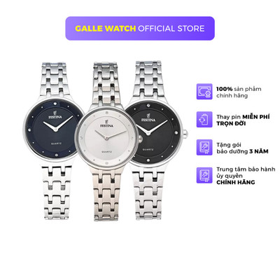 Đồng hồ nữ Festina Watch F20600 mặt kính Cường lực, máy pin, chống nước, dây thép đeo tay cao cấp, chính hãng Thụy Sĩ