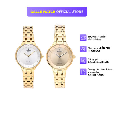 Đồng hồ nữ Festina Watch F20601 mặt kính Cường lực, máy pin, chống nước, dây thép đeo tay cao cấp, chính hãng Thụy Sĩ