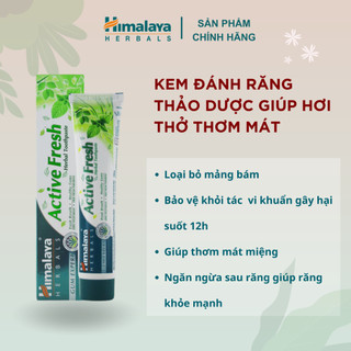 Kem đánh răng Himalaya Active Fresh Herbal Toothpaste bảo vệ nướu giúp hơi thở thơm mát 100g