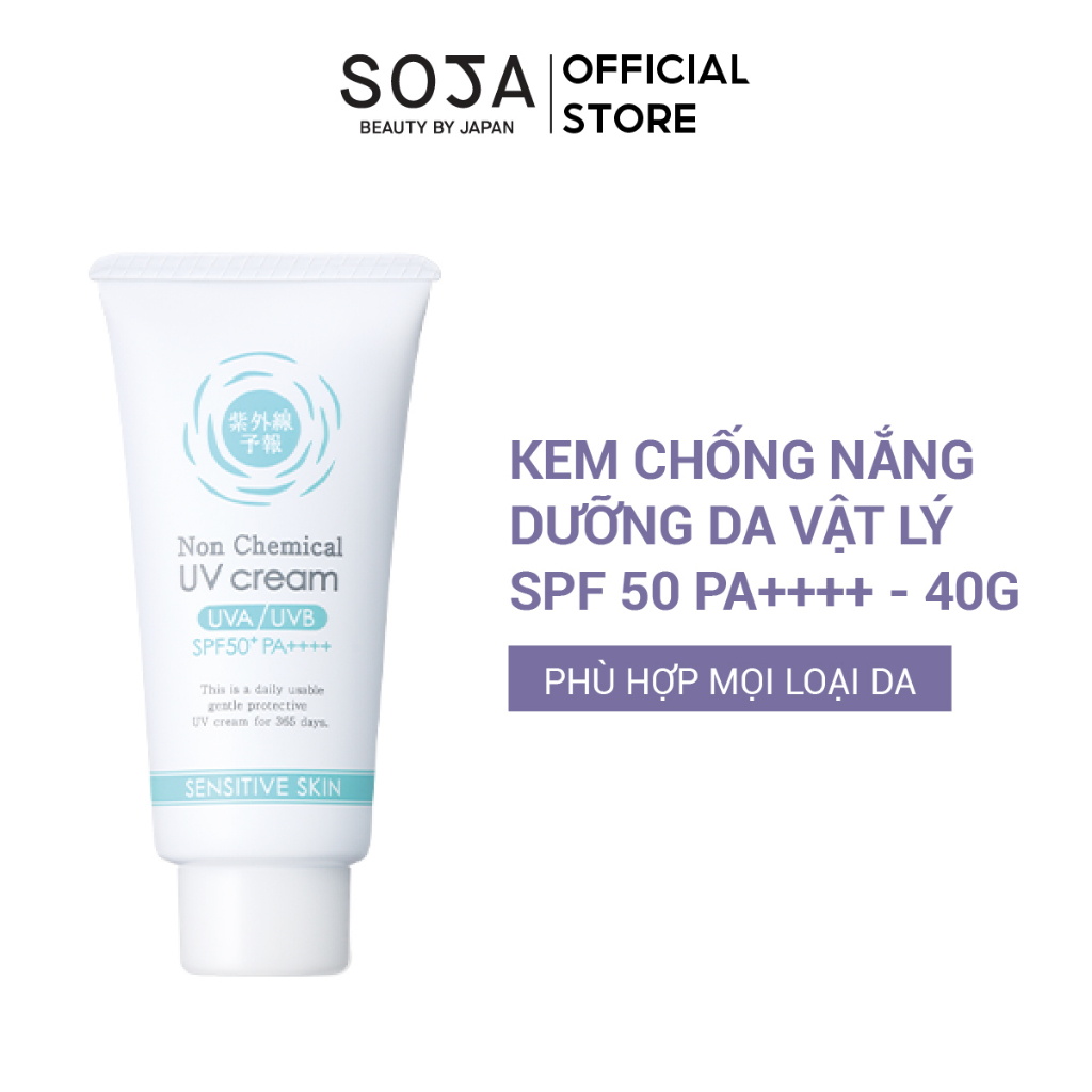 Kem Chống Nắng Dưỡng Da Vật Lý Spf 50 Pa++++ Ishizawa Shigaisen Yohou Non Chemical Uv Cream F 40g