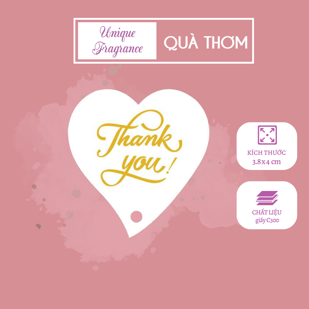 combo 50 Tag trái tim gắn hộp quà tặng - UNIQUE FRAGRANCE