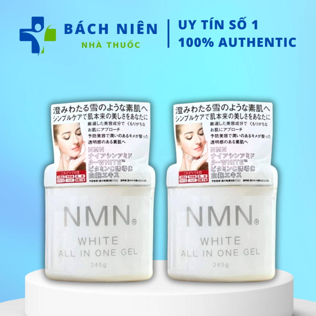 Kem dưỡng NMN White All In One Gel 245g của Nhật, Kem dưỡng trắng da NMN cấp ẩm, chống lão hóa