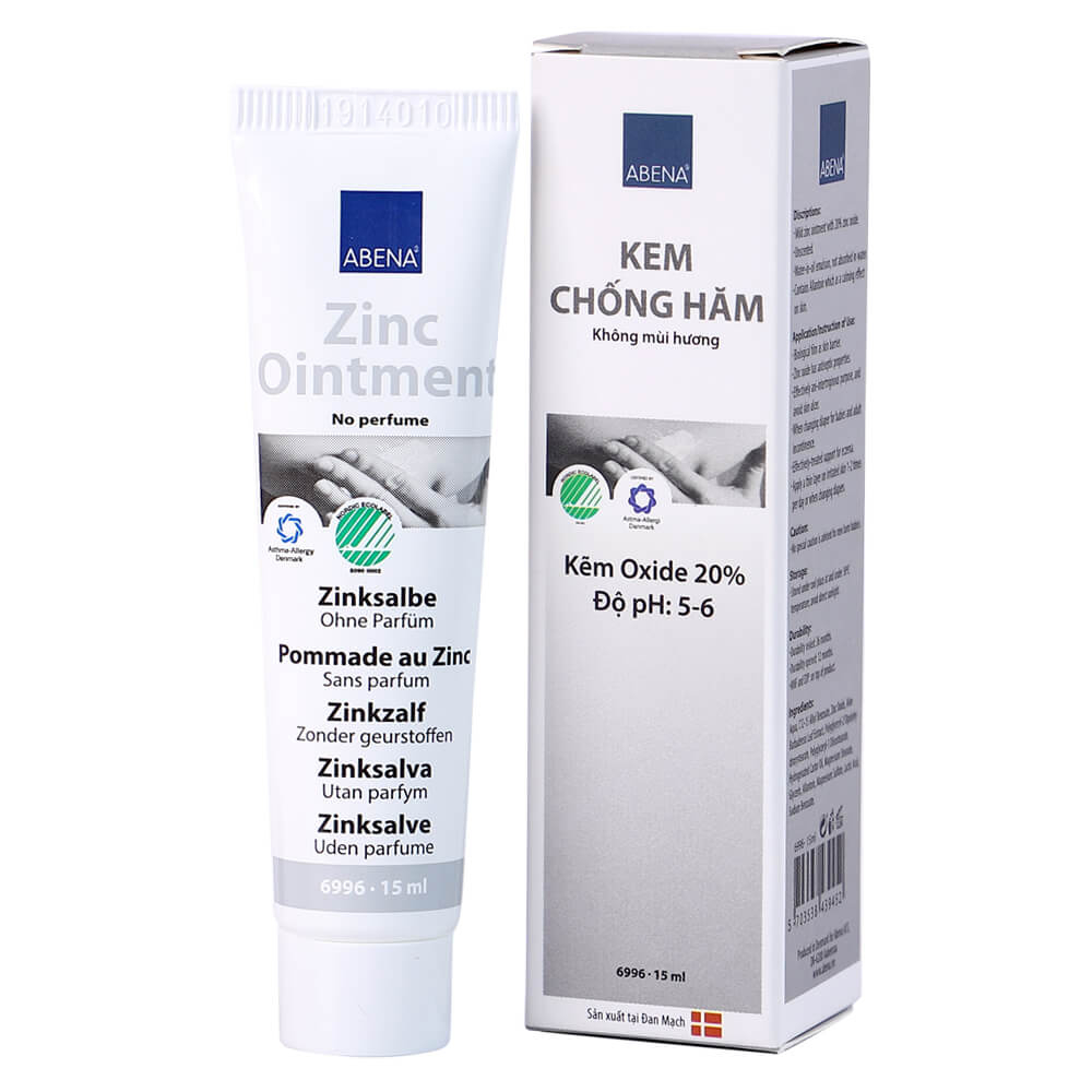Kem hỗ trợ chống hăm, đa chức năng: chống hăm tã, dịu da, mau lành vết thương Abena Zinc Ointment 15ml